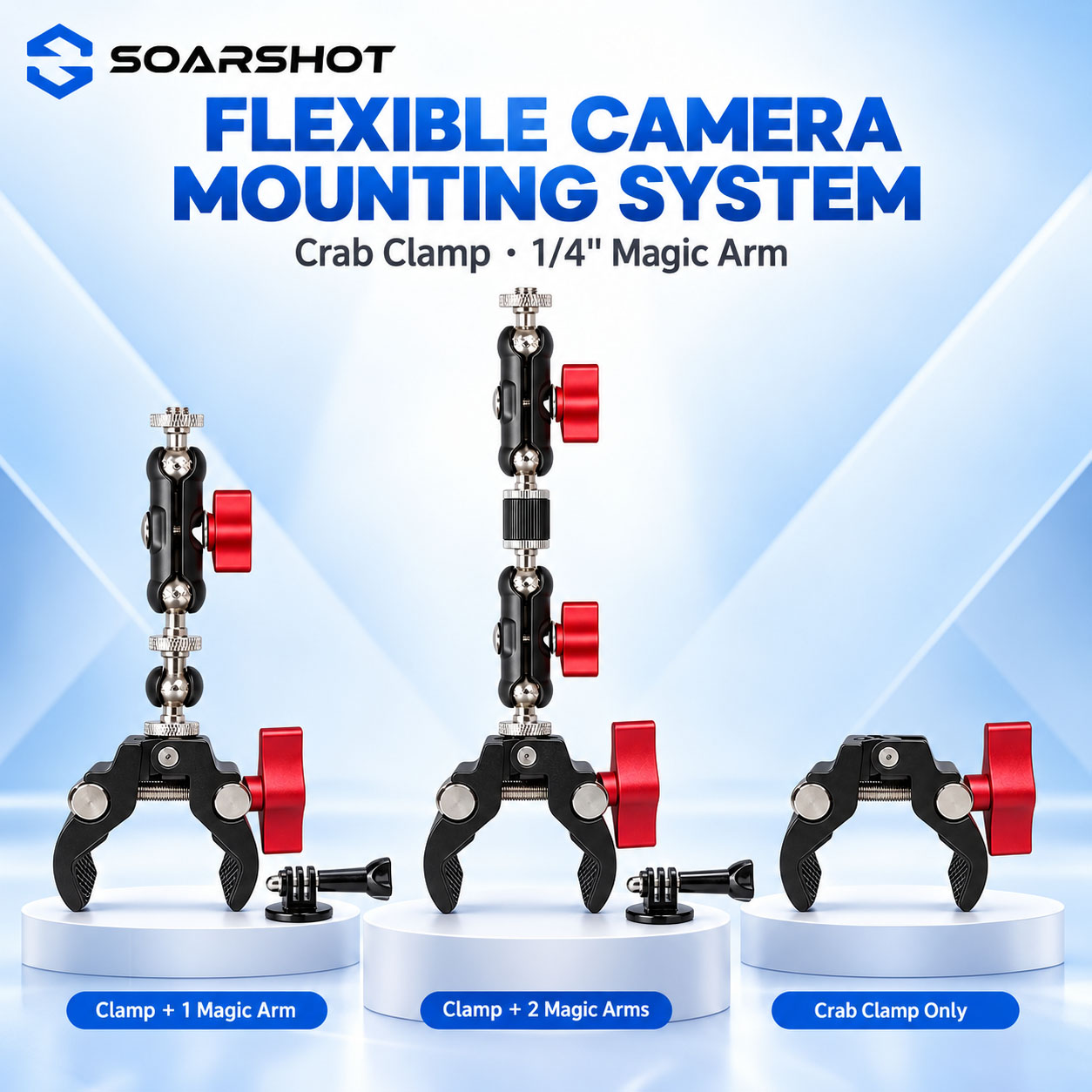 Photography Lighting Description - SOARSHOT 카메라 클램프, 마법 팔, 1/4