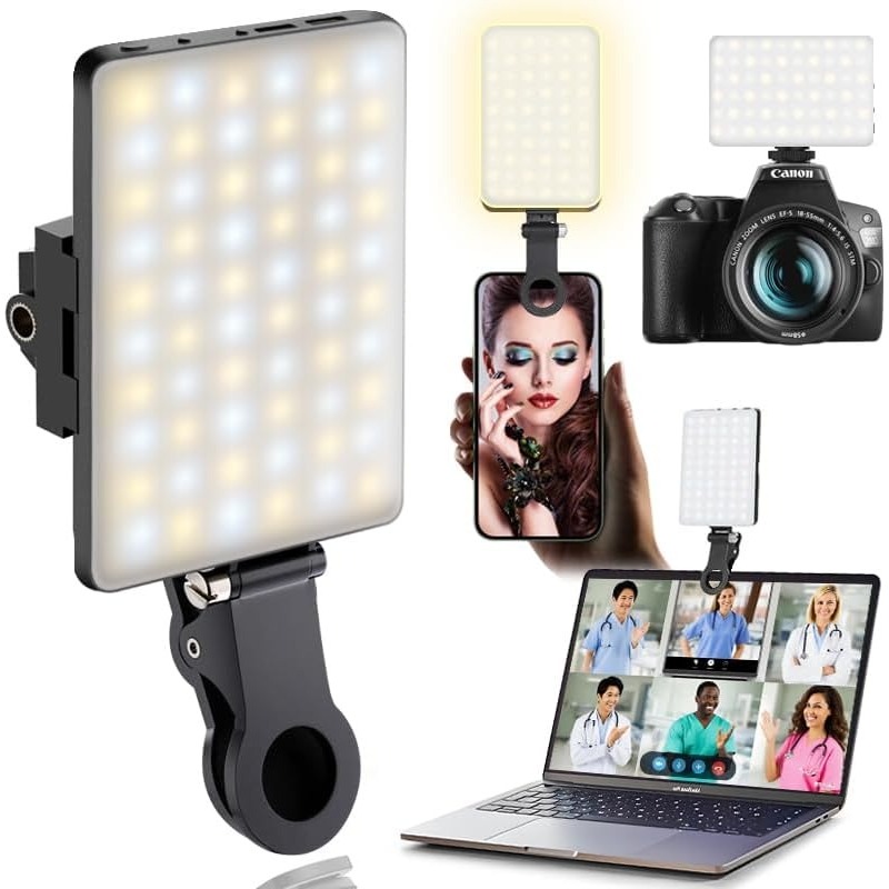 Photography Lighting Description - LED 휴대용 클립형 셀카 조명; 화상